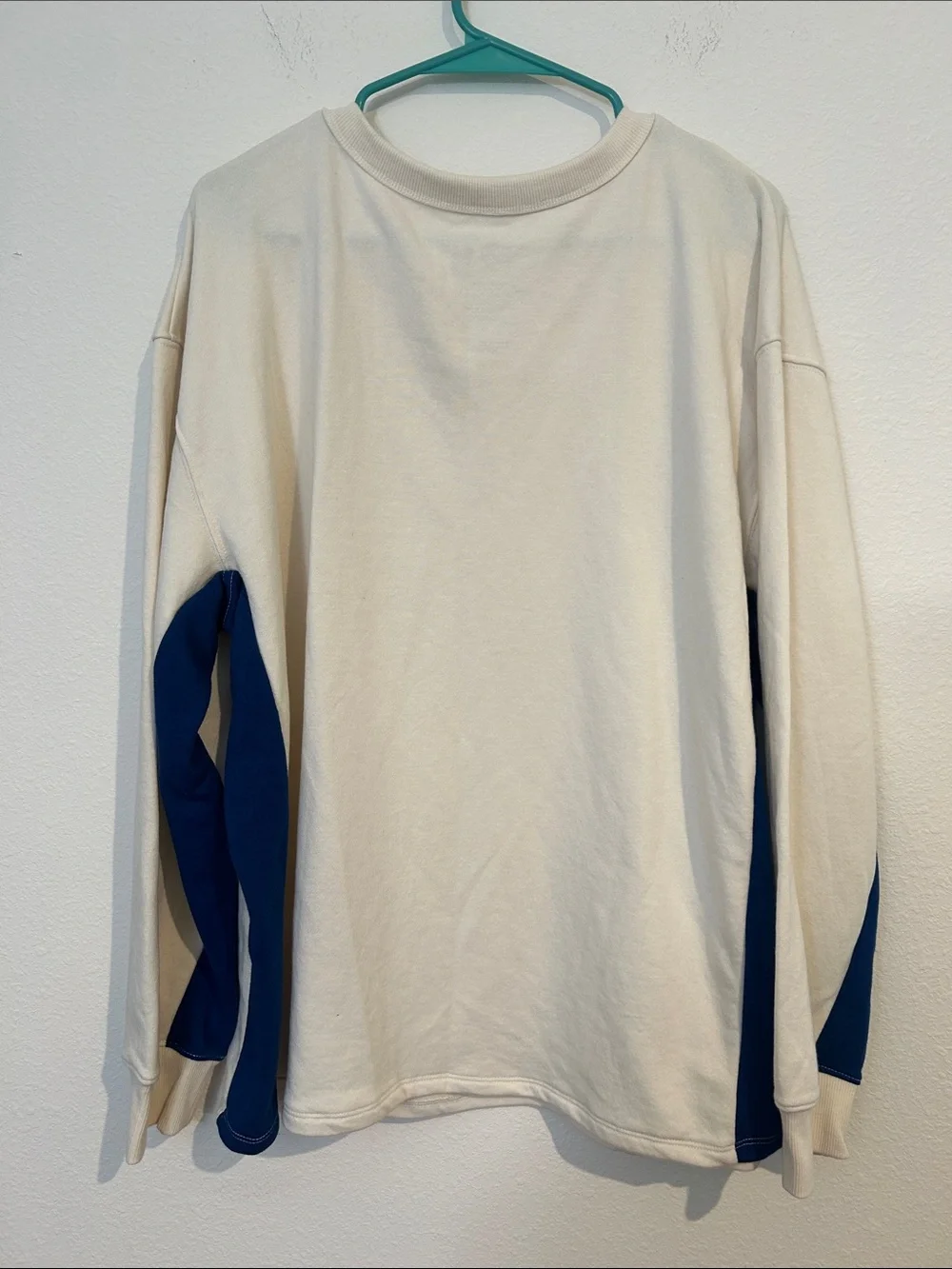 Cream & Navy Contrast Crewneck Sweatshirt
